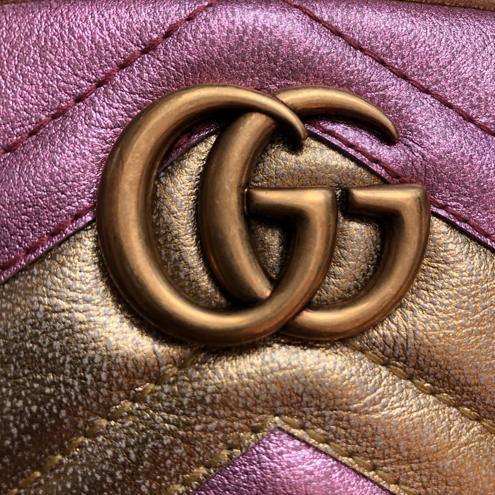 Gucci GG Metallic Matelasse Marmont Belt Bag NEW W DUST BAG - Picture 6 of 16